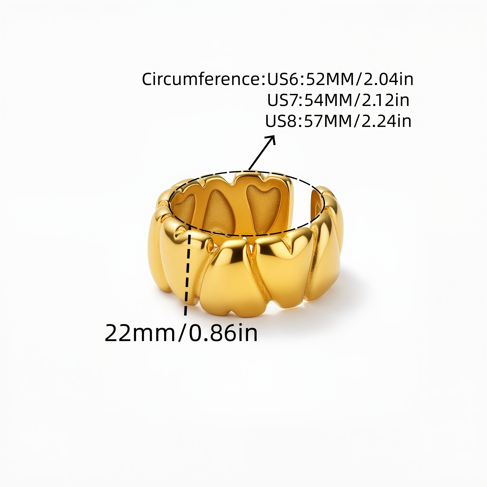 Couple's Stainless Steel Ring, Stylish Wavy Heart Design